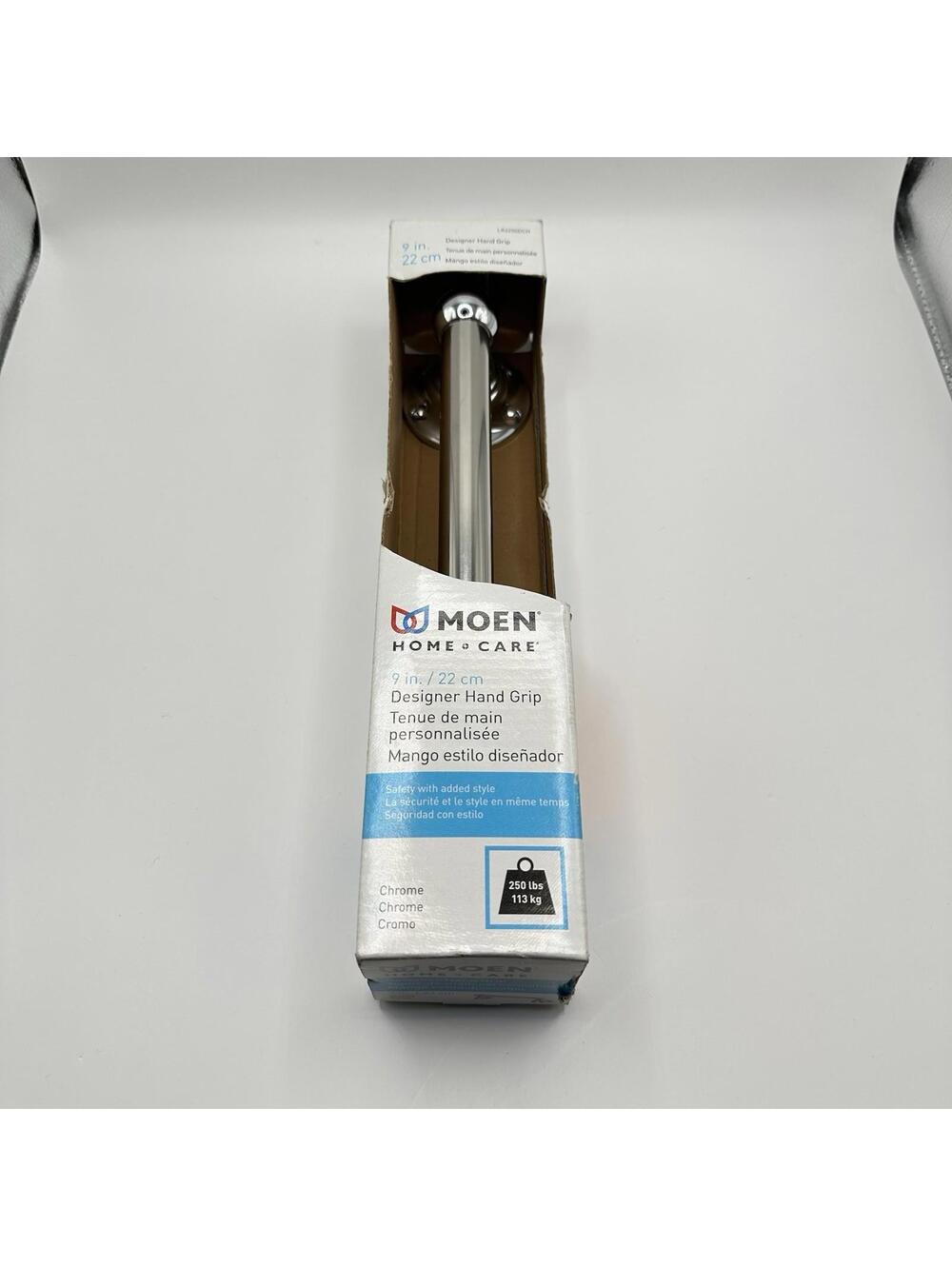 Moen 9” Chrome Designer Hand Grip Home Care Supports 250lbs New